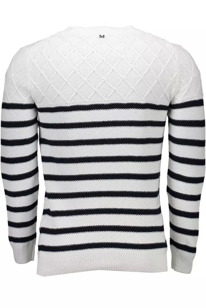 Eleganter weißer runder Nackenpullover