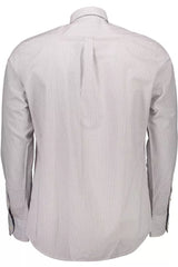 Elegant White Cotton Long Sleeve Shirt