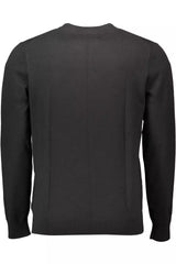 Black Cotton Men Sweater