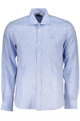 Shirt en lin bleu clair élégant