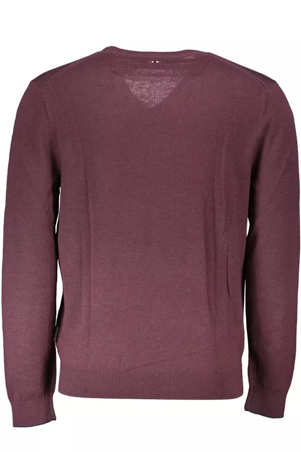 Zeitloser rosa Wolle V-Neck-Pullover