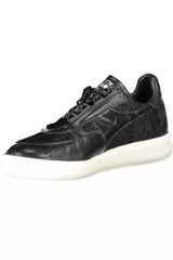 Baskets sportives noires brodées chics