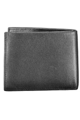 Sleek Black Leather Dual-Compartment Wallet