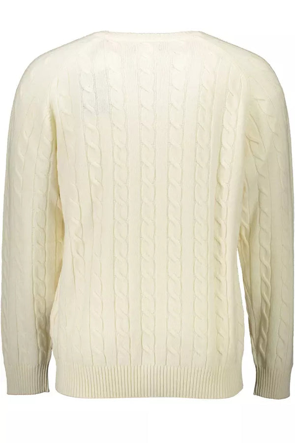 Eleganter weißer Wollpullover