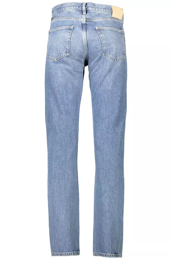 Jeans de 5 bolsillos clásicos de algodón azul claro