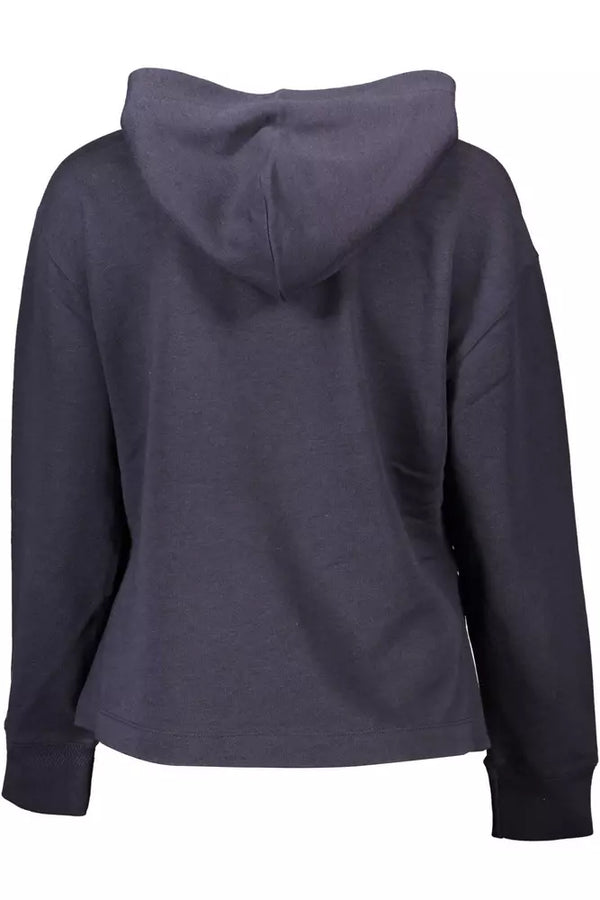 Chic Blue Kapuzen -Sweatshirt mit Seitenschlitzen