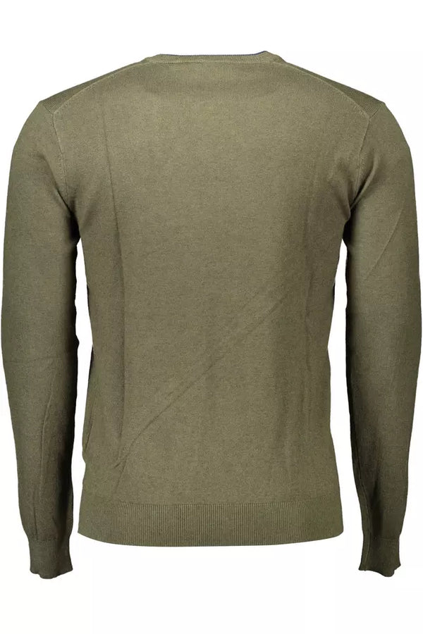 Eleganter grüner Pullover mit gesticktem Logo