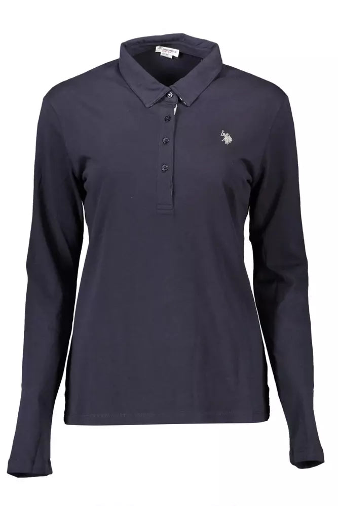 Elegantes langärmeliges blaues Polo für Frauen