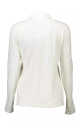 Elegant Long-Sleeved White Polo Shirt