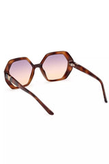 Chic Hexagonal Brown Lens Sunglasses