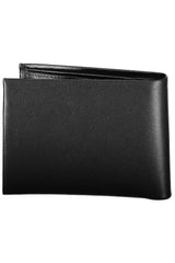 Sleek Black Leather Wallet with Coin Purse