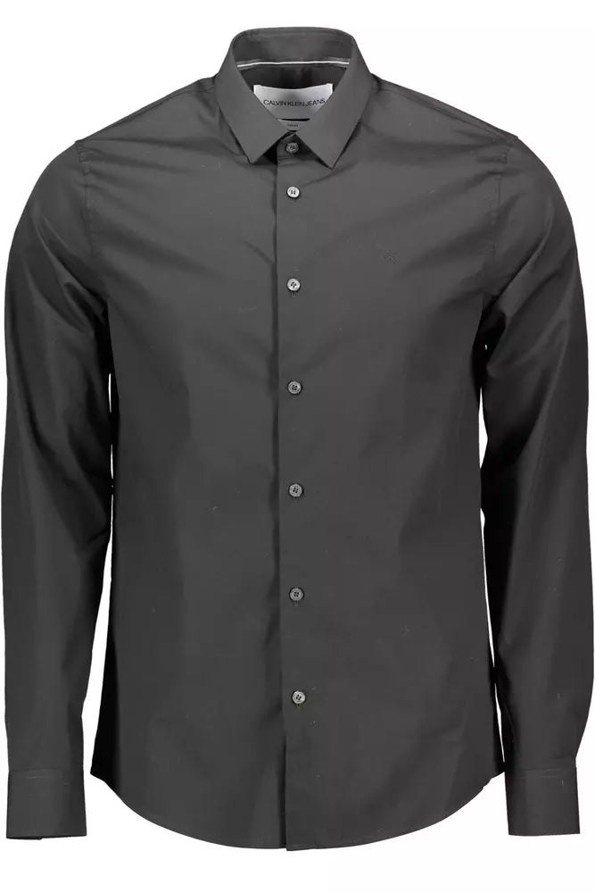 Sleek Black Slim Fit Designer Shirt