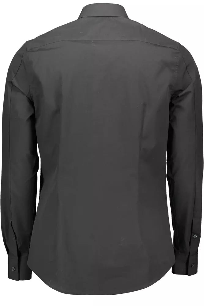 Sleek Black Slim Fit Designer Shirt