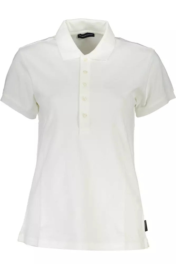 Polo blanco elegante de manga corta