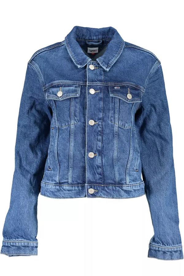 Blue Cotton Women Jacket