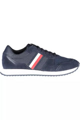 Eco-Conscious Blue Sneakers with Logo Detailing