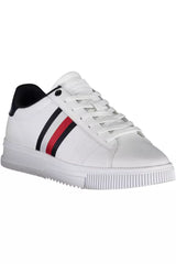 Elevated White Leather Sneakers with Logo