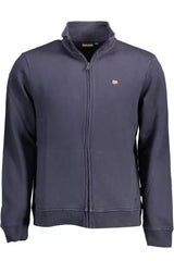 Maglione zip ricamato blu chic