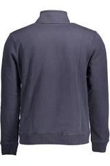 Maglione zip ricamato blu chic