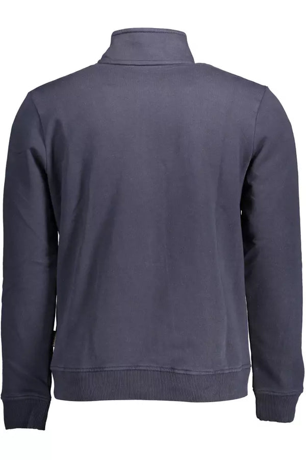 Maglione zip ricamato blu chic