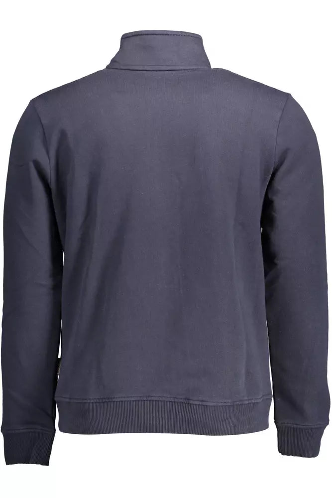 Maglione zip ricamato blu chic