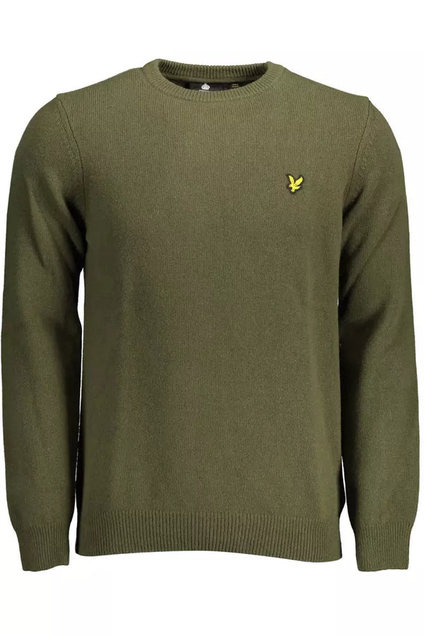 Eleganter grüner Wollmischpullover