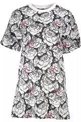 Elegant Short Sleeve Round Neckline Printed Dress