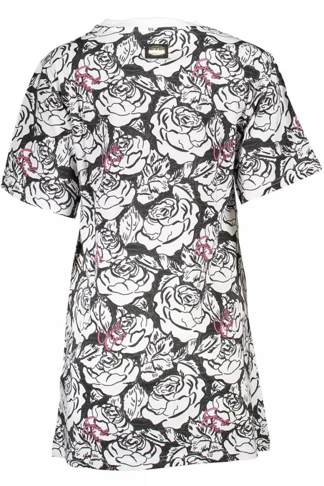 Elegant Short Sleeve Round Neckline Printed Dress