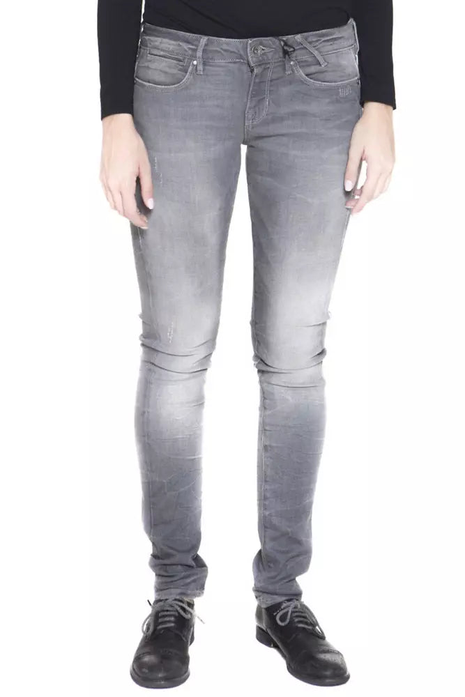 Jeans grigi chic-gamba a gamba stretta