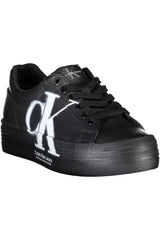 Eco-Conscious Lace-Up Sneakers in Sleek Black