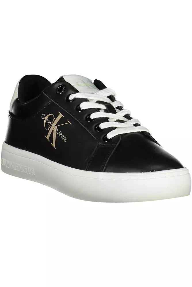 Chic Black Contrasting Sporty Sneakers