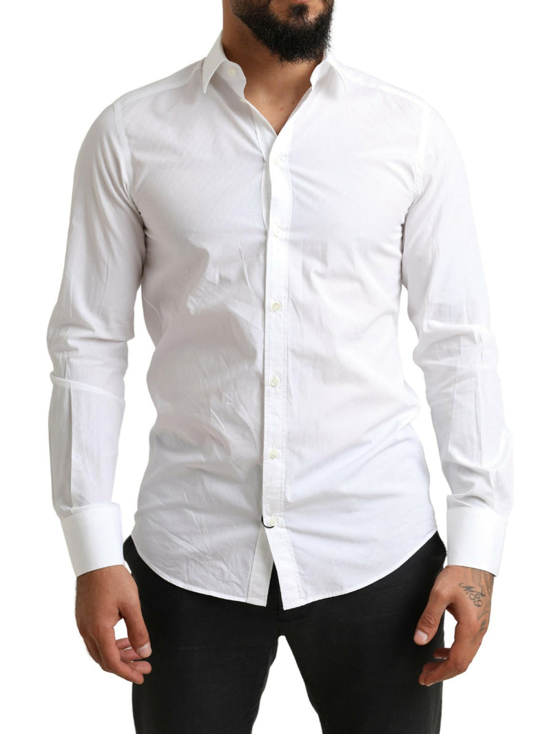 Elegante camicia da abbigliamento da martini in cotone bianco