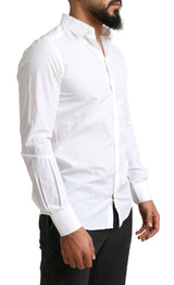 Elegante camicia da abbigliamento da martini in cotone bianco