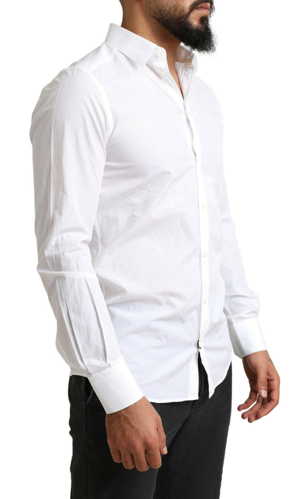 Camisa de vestir de martini de algodón blanco elegante