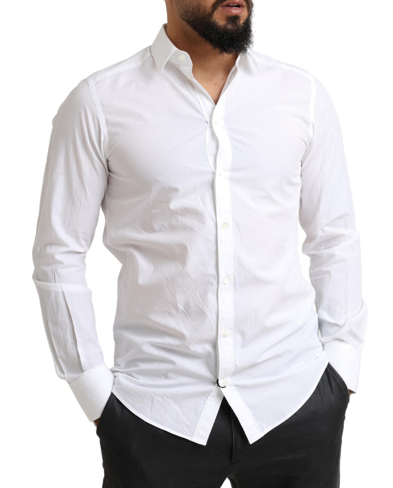 Elegante camicia da abbigliamento da martini in cotone bianco