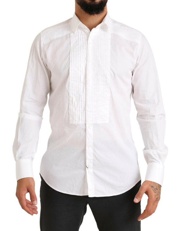 Elegant White Slim Fit Cotton Shirt