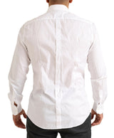 Elegante camisa de vestir de algodón blanco y ajuste