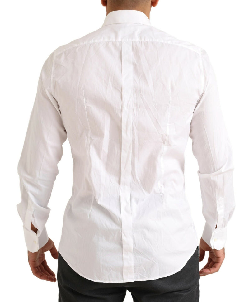 Elegant White Slim Fit Cotton Shirt