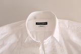 Elegante camisa de vestir de algodón blanco y ajuste