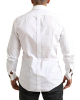 Camisa de algodón blanco de elegancia italiana