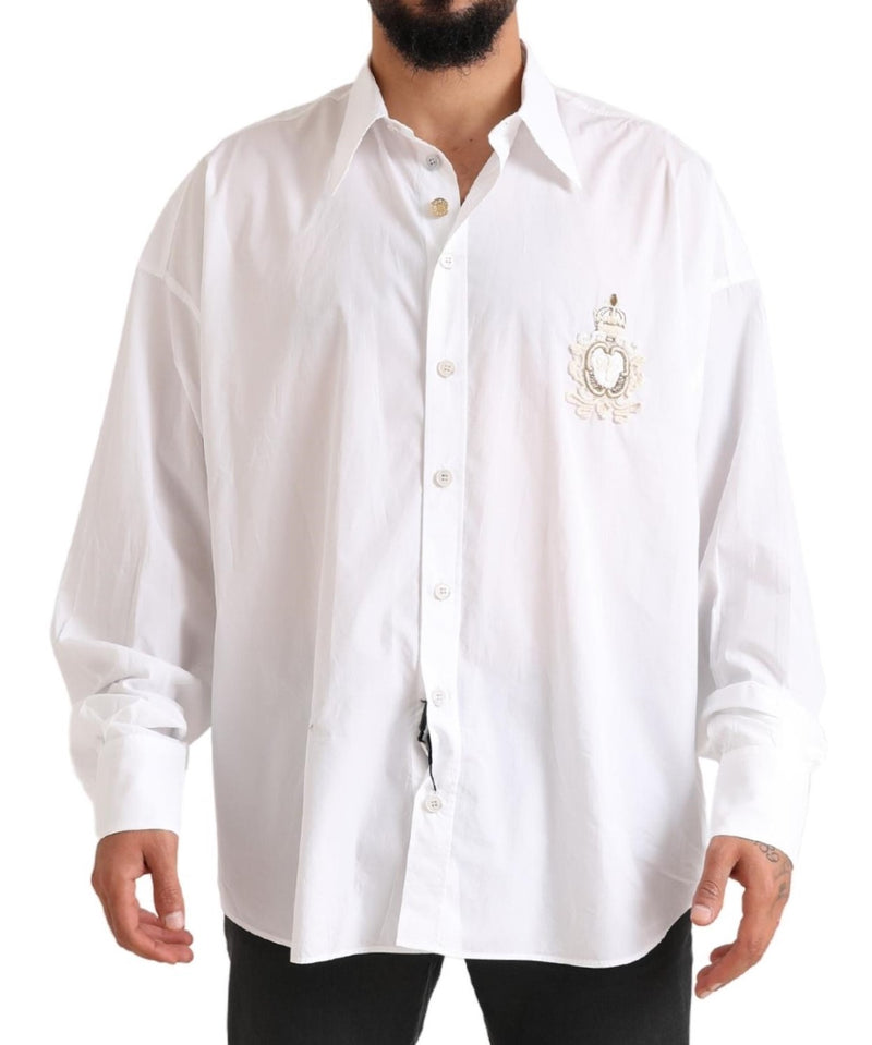 Elegante camicia formale di cotone bianco