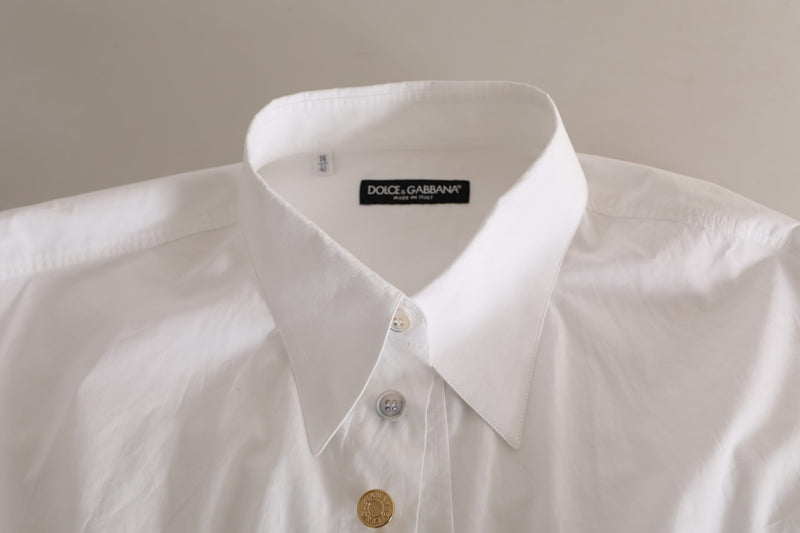 Elegante camisa formal de algodón blanco