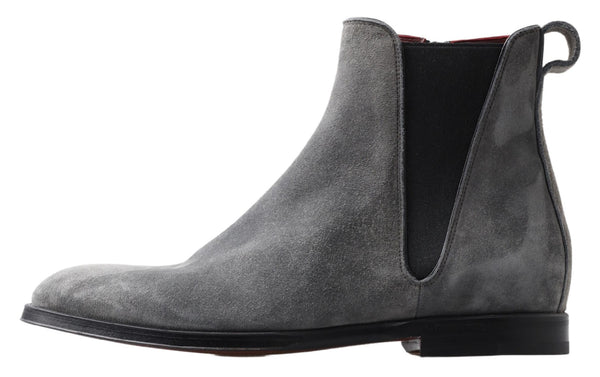 Elegantes botas grises de cuero Chelsea