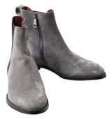 Eleganti stivali in pelle Chelsea grigio