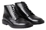 Elegante schwarze Leder -Männerstiefel