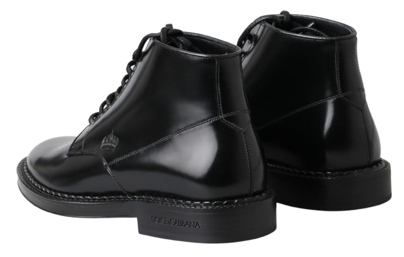 Elegante schwarze Leder -Männerstiefel