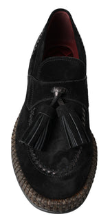 Chic schwarze Wildleder -Espadrille -Sneakers