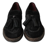 Chic schwarze Wildleder -Espadrille -Sneakers