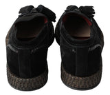 Sneaker chic black in pelle scamosciata nera