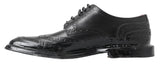 Elegantes zapatos Derby de cuero negro